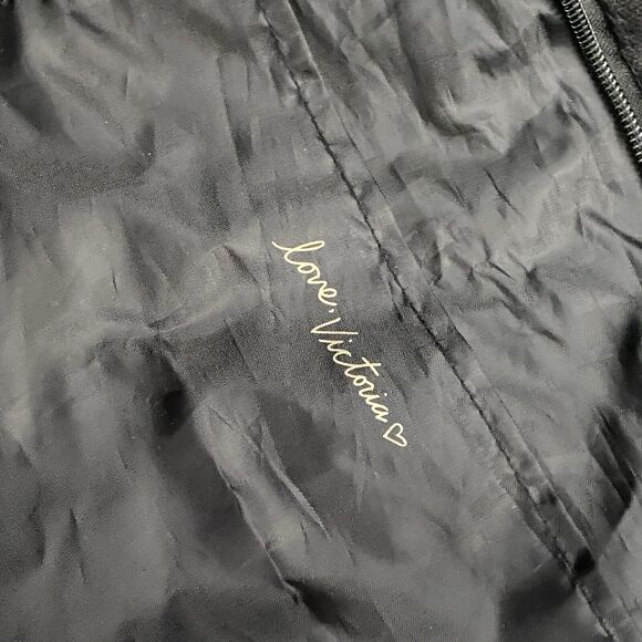 Victoria Secret red sequin lips black tote bag Travel Overnight Sexy Red - Picture 4 of 10